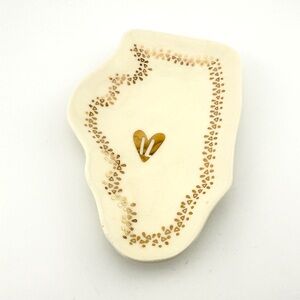 Francesca's Cream and Gold Heart Dish